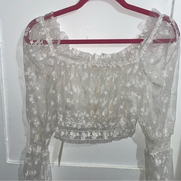 For Love & Lemons Constance Tulle Crop Top - Picture 5 of 6